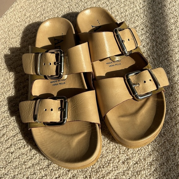 ANTENORA leather two toned sandals in Sz. 37 in like new condition-worn once - Picture 2 of 6